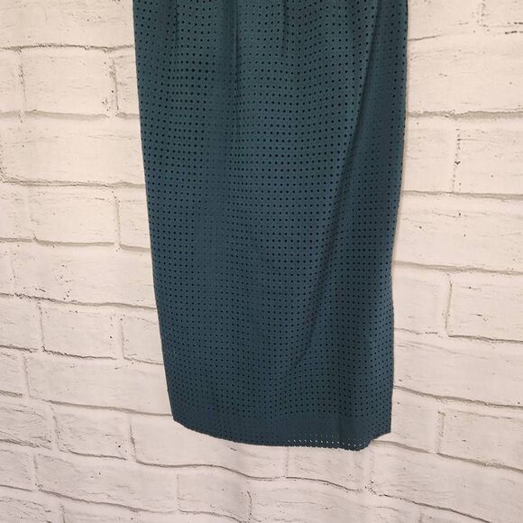 J. Crew Perforated Laser Cut Diamonds Draped Midi Dress Green Size 6 Holiday - Picture 10 of 14